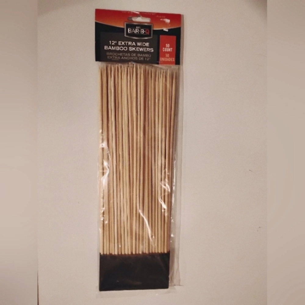 BMr. Bar-B-Q Bamboo Skewers 12" Extra Wide 50 Count